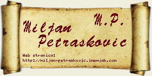 Miljan Petrašković vizit kartica
